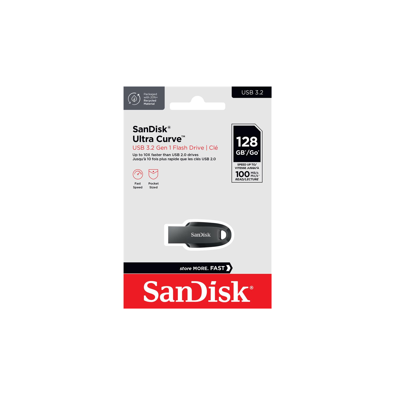 USB флеш накопичувач SanDisk 32GB Ultra Curve Black USB 3.2 (SDCZ550-032G-G46) зображення 4