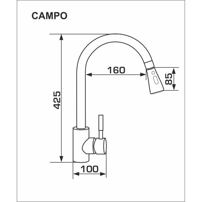 Смеситель GRANADO Campo LUX black shine (gz0501) изображение 7