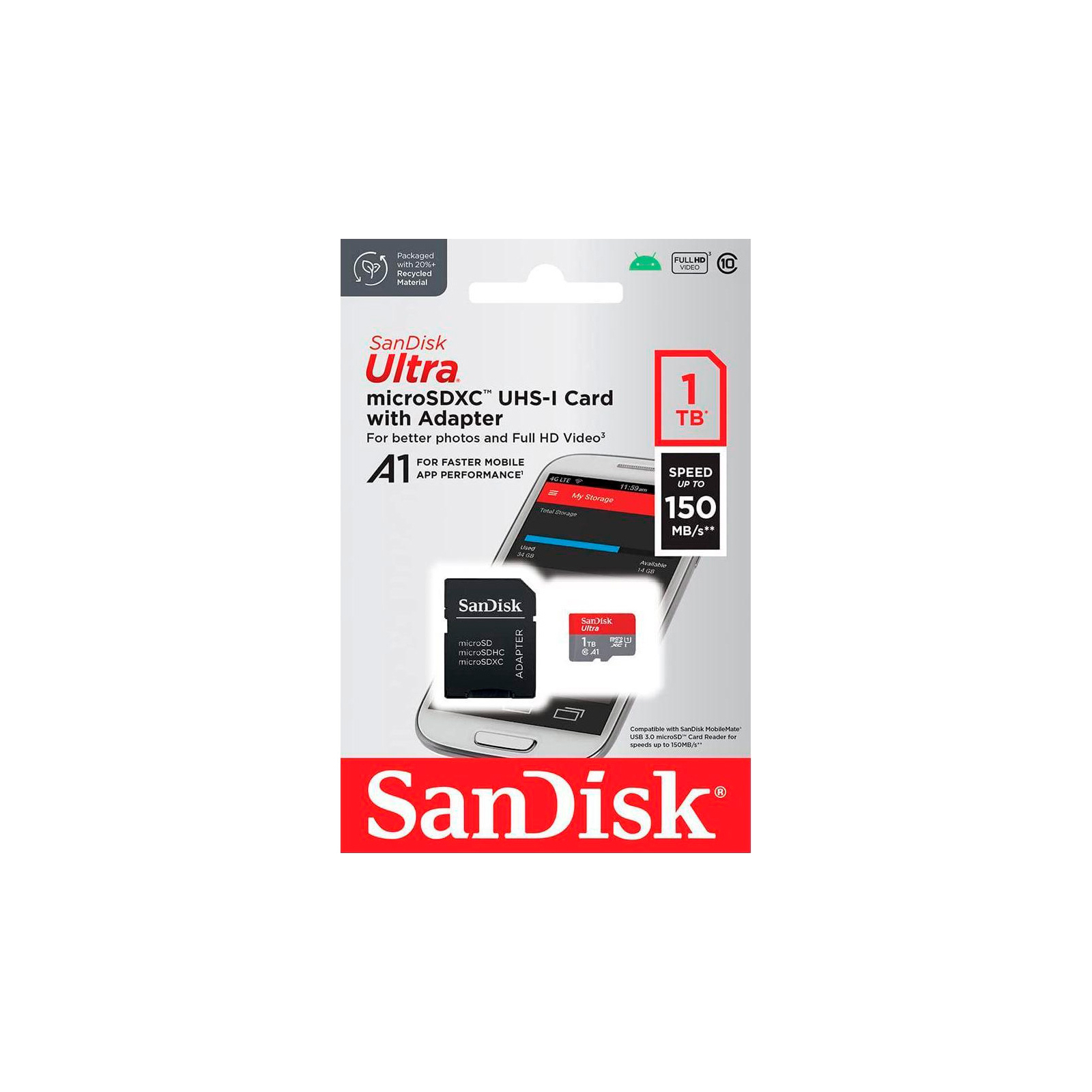 Карта памяти SanDisk 1TB microSDXC class 10 UHS-I Ultra (SDSQUAC-1T00-GN6MA) изображение 5