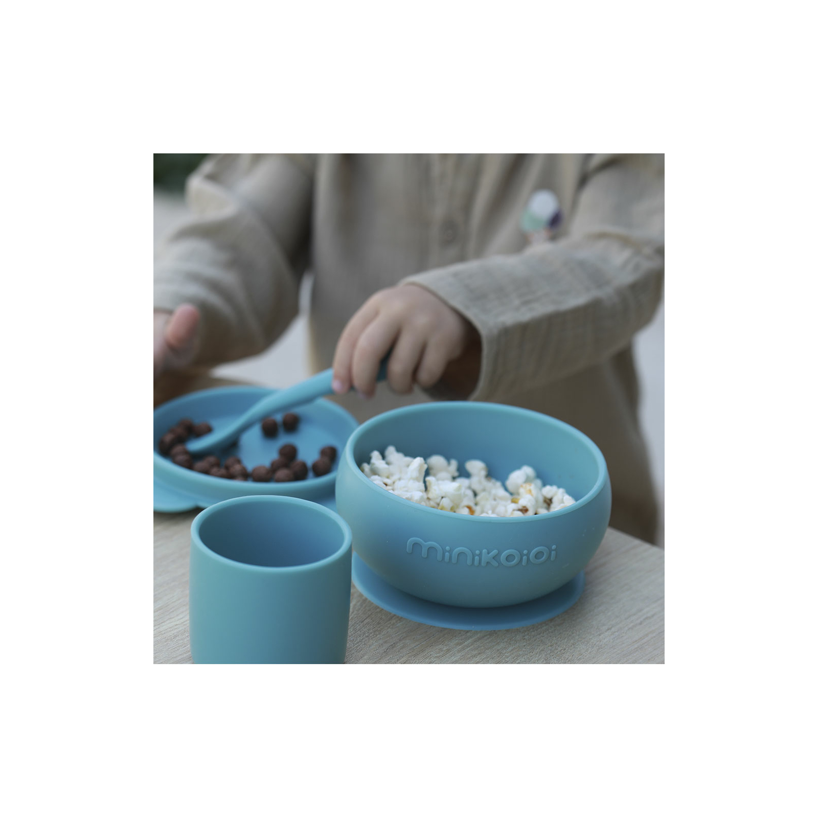 Набір дитячого посуду MinikOiOi BLW Set I - Powder Grey (101070052) зображення 4