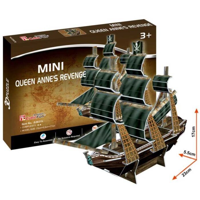Пазл Cubic Fun 3D Корабль Месть Королевы Анны серия мини (S3031h) изображение 3