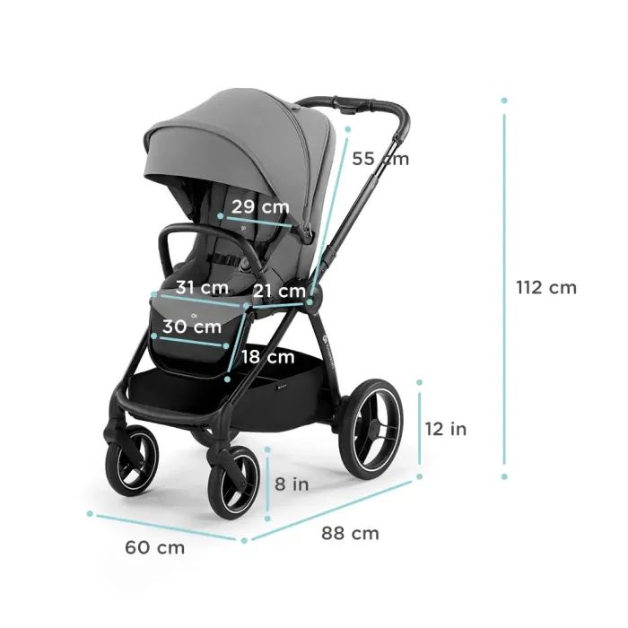 Коляска Kinderkraft 2 в 1 Nea Platinum Grey (KSNEA000GRY2000) (5902533919826) изображение 9