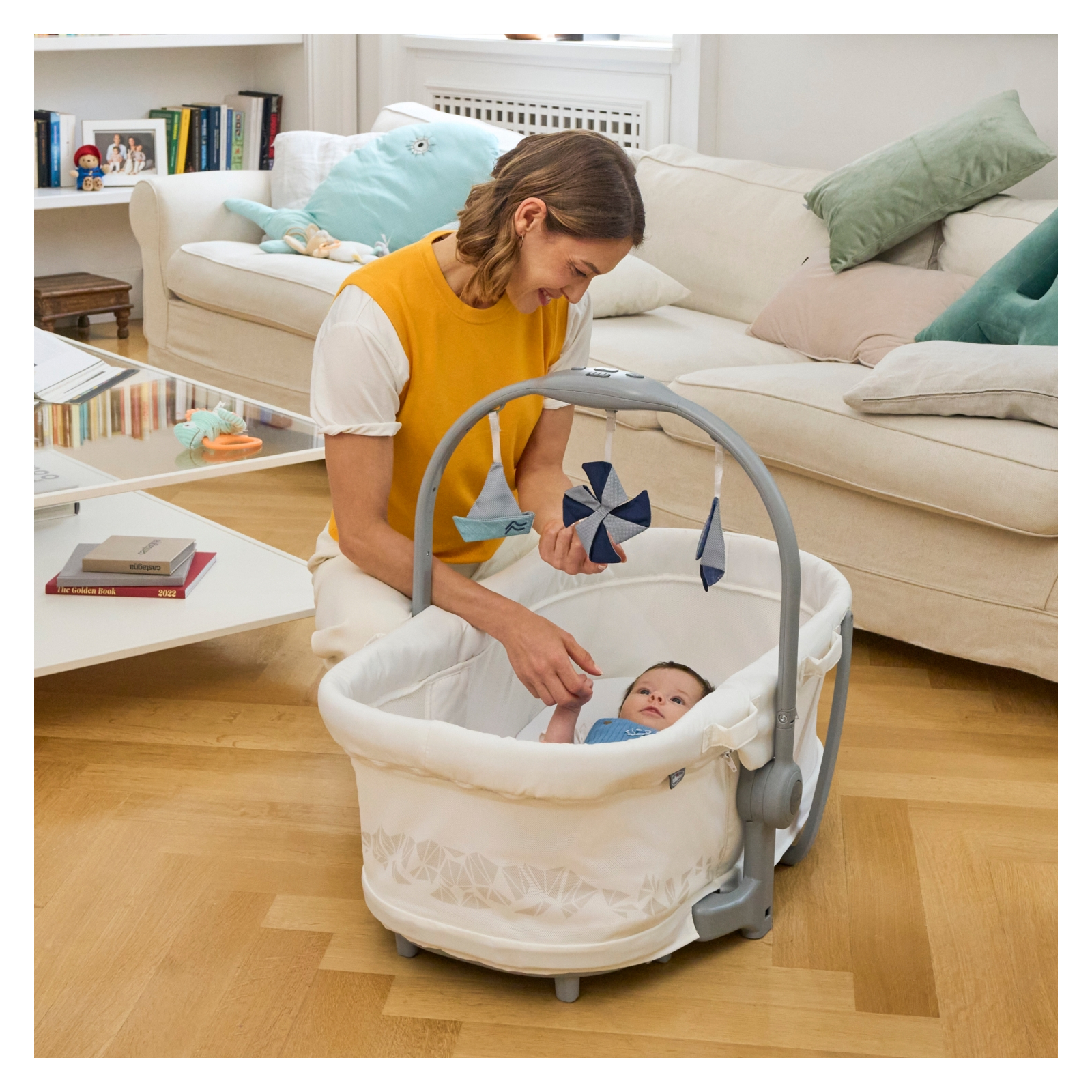 Кроватка Chicco Колыбель для новорожденного 5 в 1 Baby Hug Pro, серый (87076.40) изображение 8