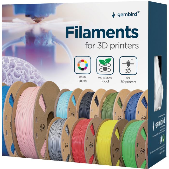 Пластик для 3D-принтера Gembird PETG, 1.75 мм, gray, 1 кг (3DP-PETG1.75-01-GR) изображение 2
