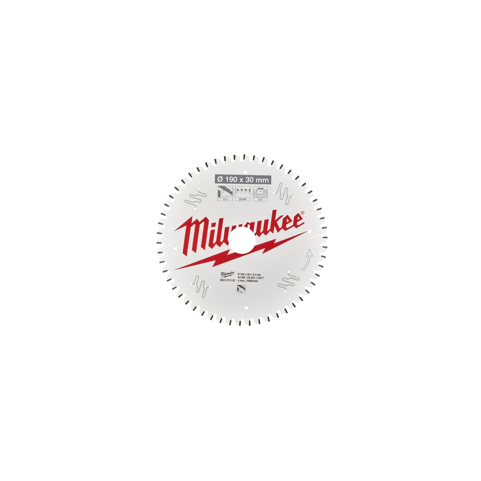 Диск пильный Milwaukee пильный PFTE 190х30х2,4мм, 54 зуб. (4932471303) изображение 2