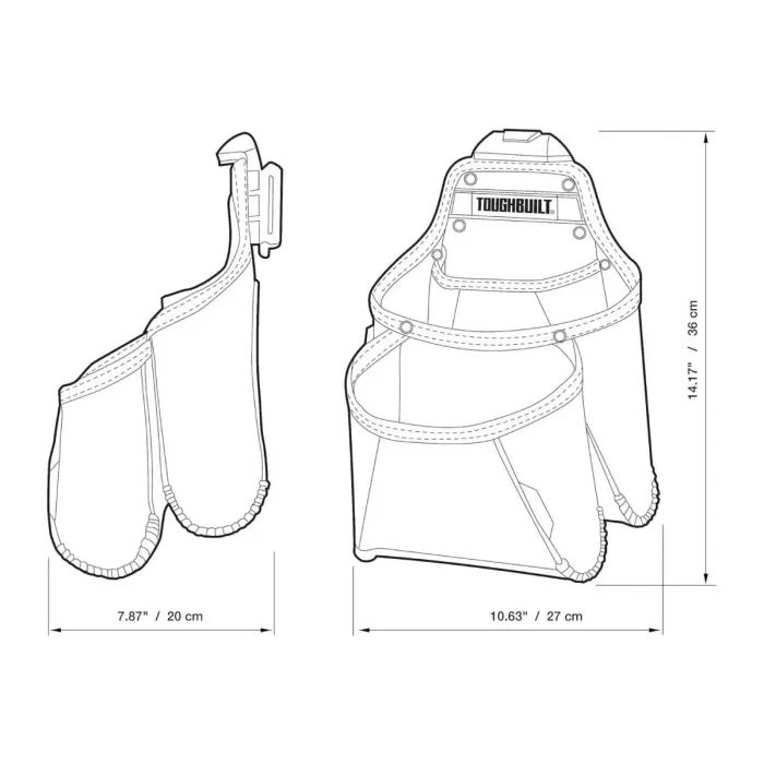 Сумка для инструмента ToughBuilt паясная с подставкой, для расходных материалов (TB-CT-03) изображение 9