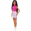Кукла Barbie Fashionistas в розовом топе со звездным принтом в розовом цвете (HRH13) изображение 2