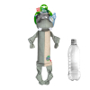 Игрушка для собак GiGwi Eco Friendz Бегемот с пластиковой бутылкой и пищалкой 39 см (2252) изображение 2