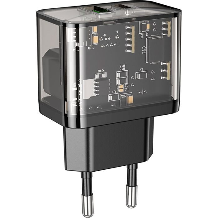 Зарядное устройство HOCO N34 Dazzling dual-port Black (6931474799166)