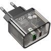 Зарядное устройство HOCO N34 Dazzling dual-port Black (6931474799166) изображение 3
