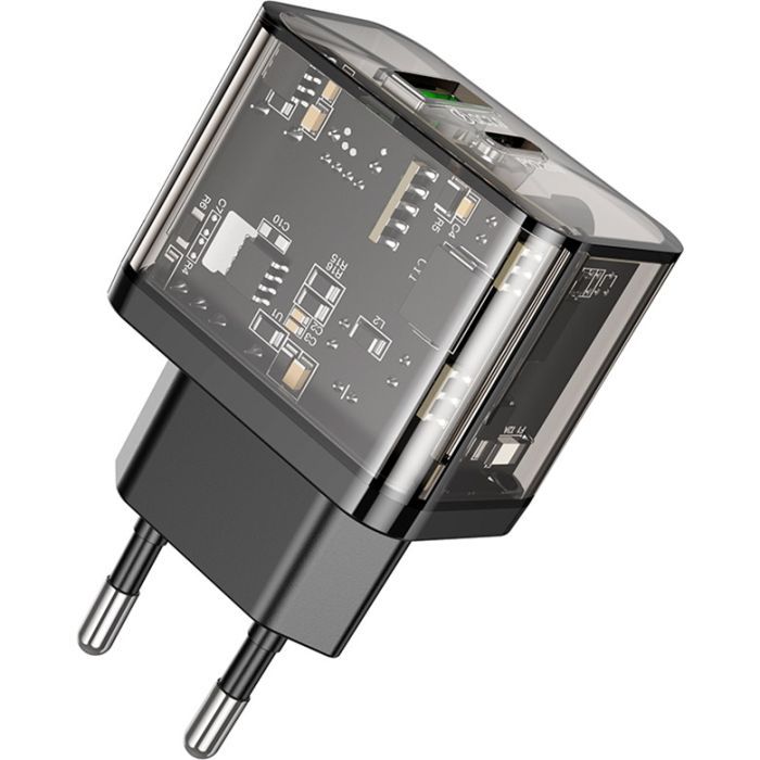 Зарядное устройство HOCO N34 Dazzling dual-port Black (6931474799166) изображение 6