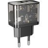 Зарядное устройство HOCO N34 Dazzling dual-port Black (6931474799166)