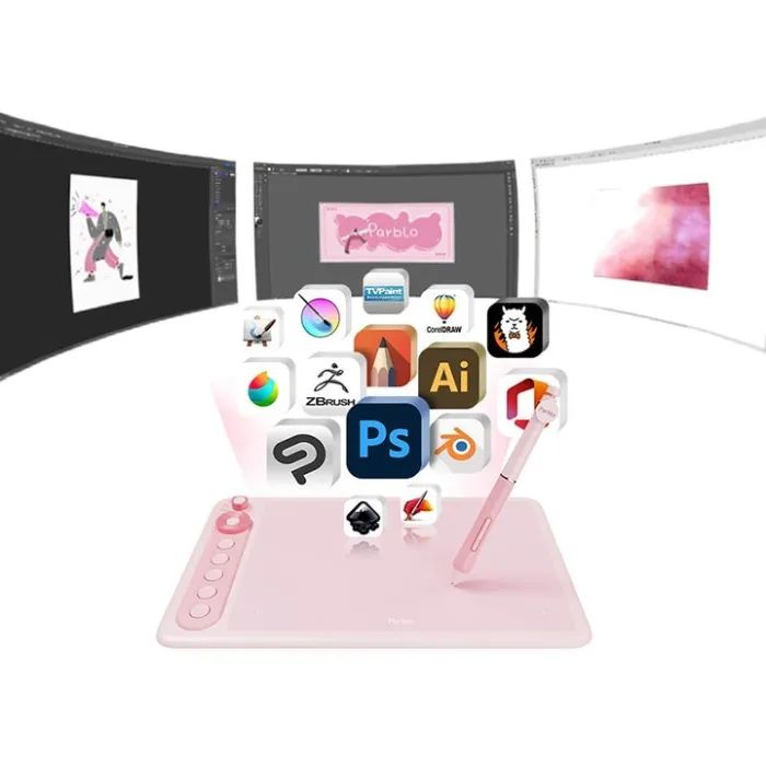 Графический планшет Parblo Intangbo X7 Pink (INTANGBOX7P) изображение 2