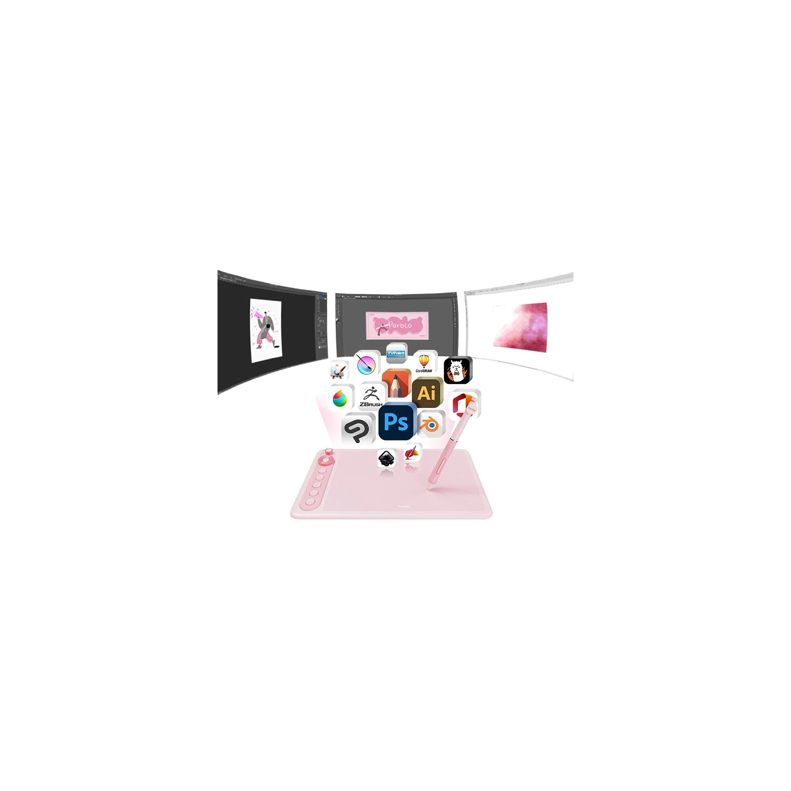 Графічний планшет Parblo Intangbo X7 Pink (INTANGBOX7P) зображення 2