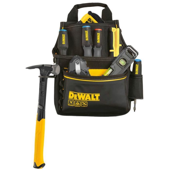 Сумка для инструмента DeWALT PRO с поясом и скобой для молотка, 12 карманов (DWST40101-1) изображение 3