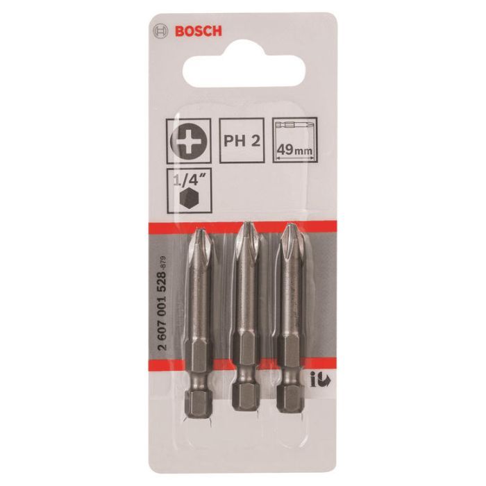 Набор бит Bosch Extra-Hart PH2, 49мм, 3шт (2.607.001.528)