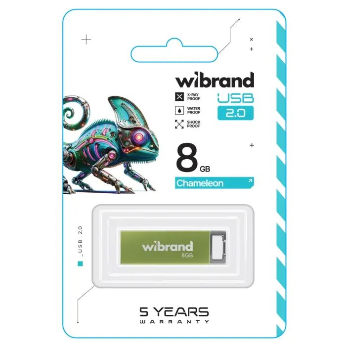 USB флеш накопичувач Wibrand 8GB Chameleon Black USB 2.0 (WI2.0/CH8U6B) зображення 2