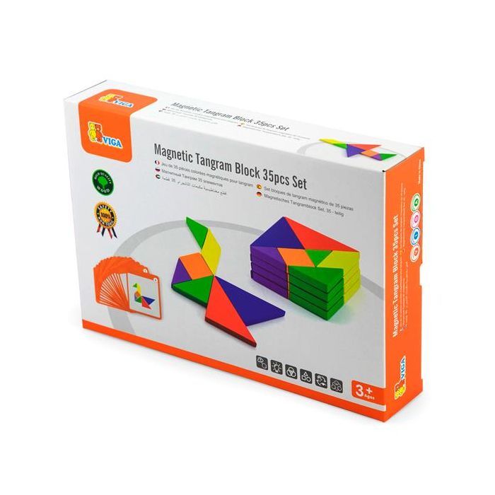 Игровой набор Viga Toys Магнитный танграм для досок 35 элементов (50643FSC) изображение 2