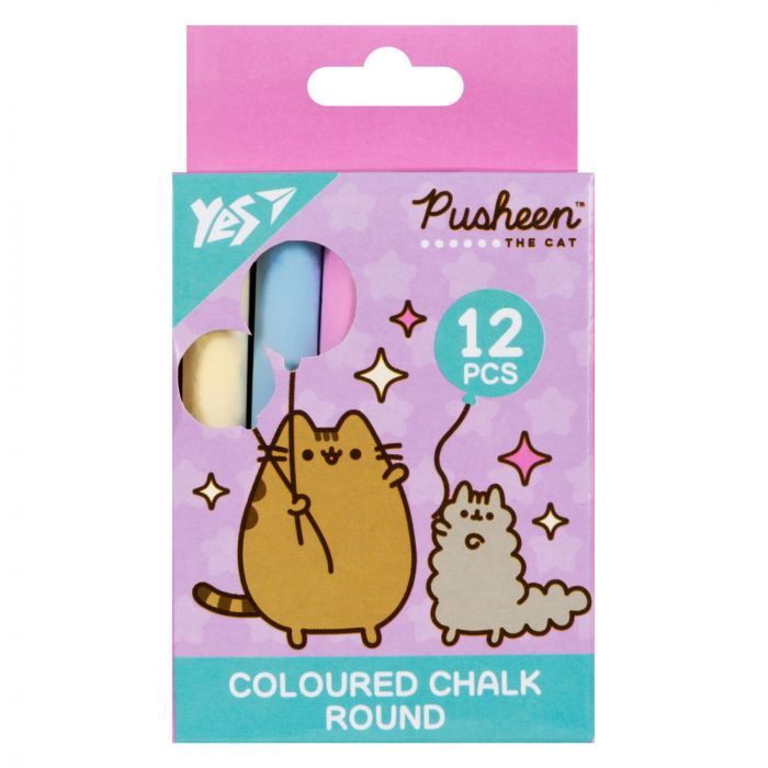 Мел Yes цветной Pusheen 12 шт круглый (400515)
