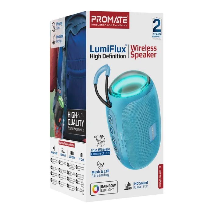 Акустична система Promate Capsule-3 Blue (capsule-3.blue) зображення 2