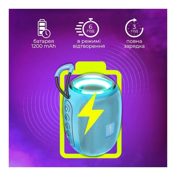 Акустична система Promate Capsule-3 Blue (capsule-3.blue) зображення 5