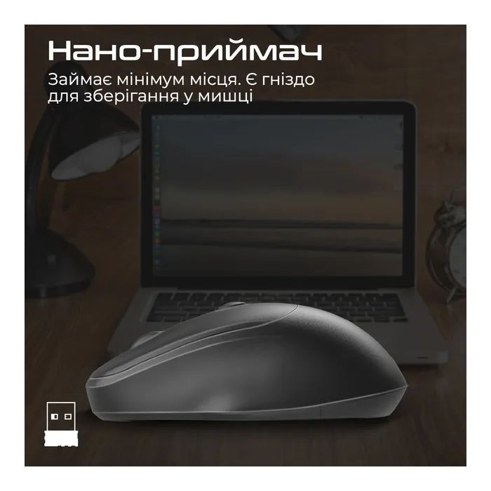 Мышка Promate UniGlide Wireless Black (uniglide.black) изображение 8