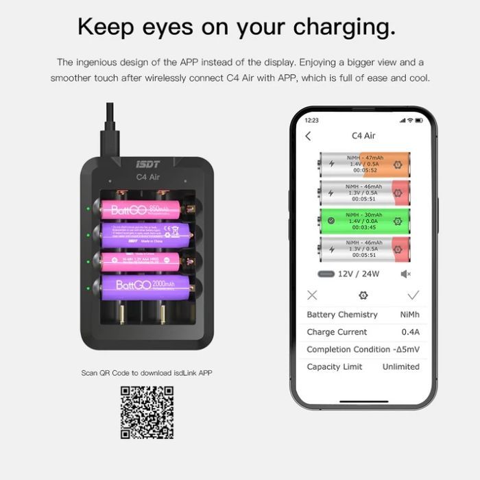 Зарядное устройство для аккумуляторов iSDT C4 Air Quick Battery Charger (iSDT-C4) изображение 2