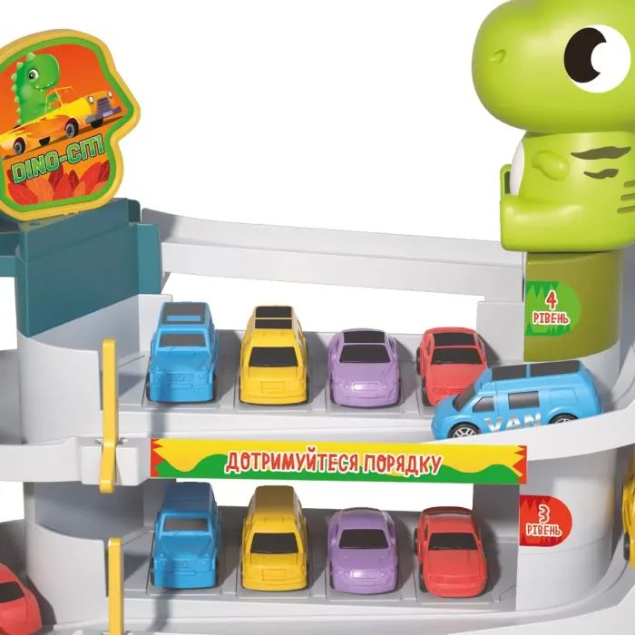 Игровой набор ZIPP Toys Dino паркинг электрический, 6 машинок (3311A) изображение 3