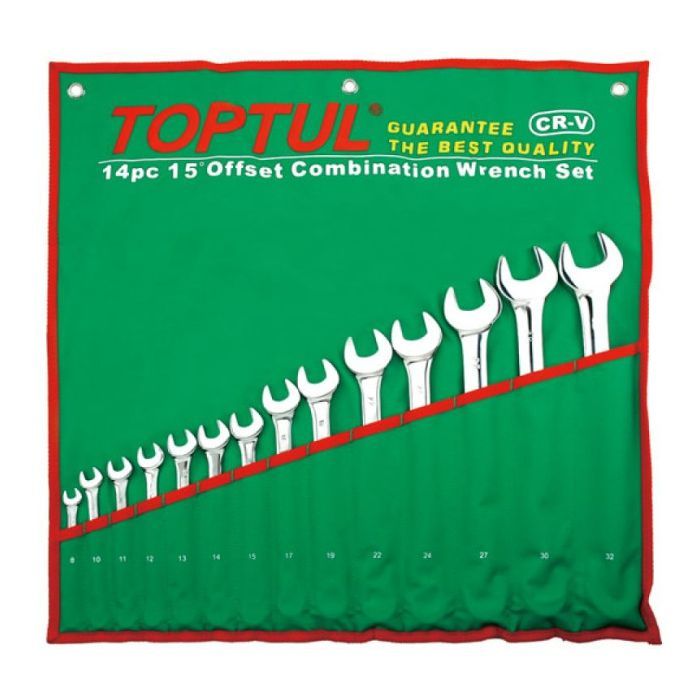 Ключ Toptul дюймовый комбинированный 16 шт. (1/4"-1-1/4") (GBAA1604)