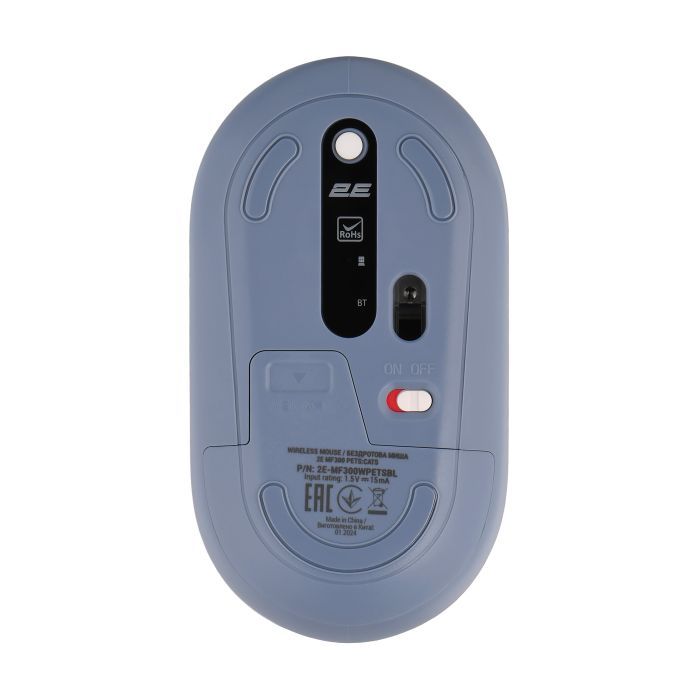 Мышка 2E MF300 PETSCATS Silent Wireless/Bluetooth Blue (2E-MF300WPETSBL) изображение 2