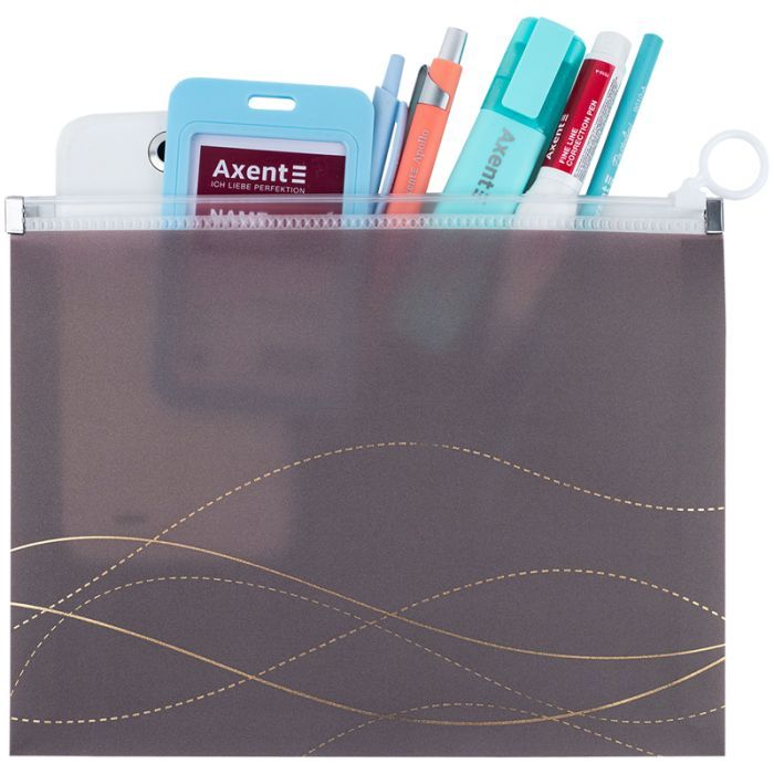 Папка на молнии Axent zip-lock А5 Waves-1 (1498-40-A) изображение 3
