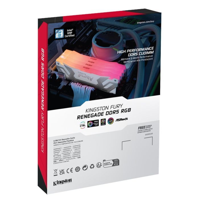 Модуль памяти для компьютера DDR5 48GB (2x24GB) 8400 MHz Renegade RGB White/Silver Kingston Fury (ex.HyperX) (KF584CU40RWAK2-48) изображение 6