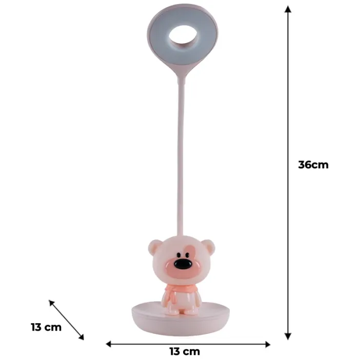 Настільна лампа Kite Bear LED з акумулятором, біла (K24-492-2-1) зображення 7