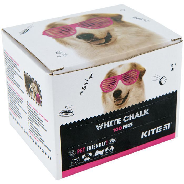 Мел Kite белый круглый, 100 шт Dogs (K22-079-100)
