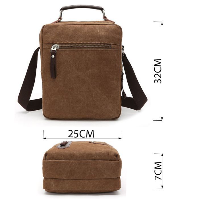 Сумка Vintage Текстильная Коричневая (20155) изображение 4