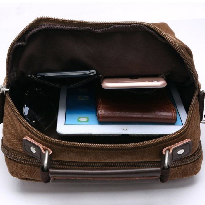 Сумка Vintage Текстильная Коричневая (20155) изображение 8