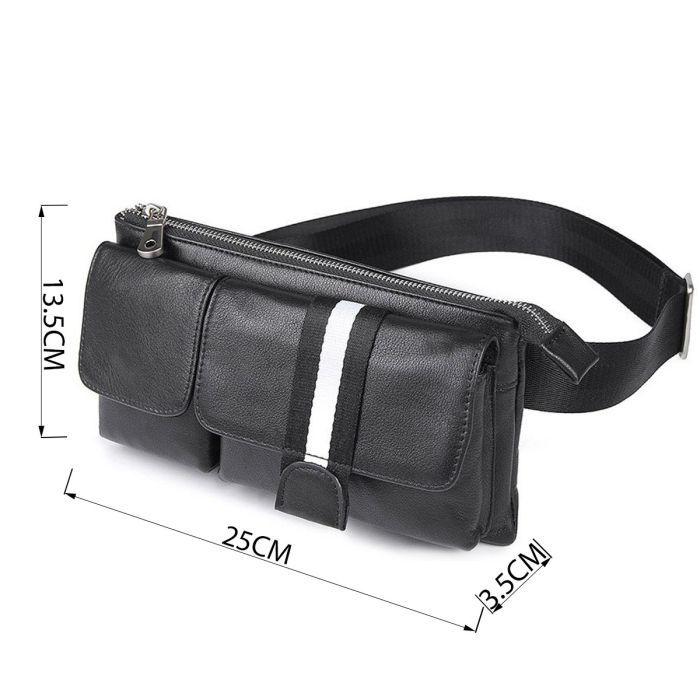 Сумка Vintage Поясная кожаная Черная (14953) изображение 3