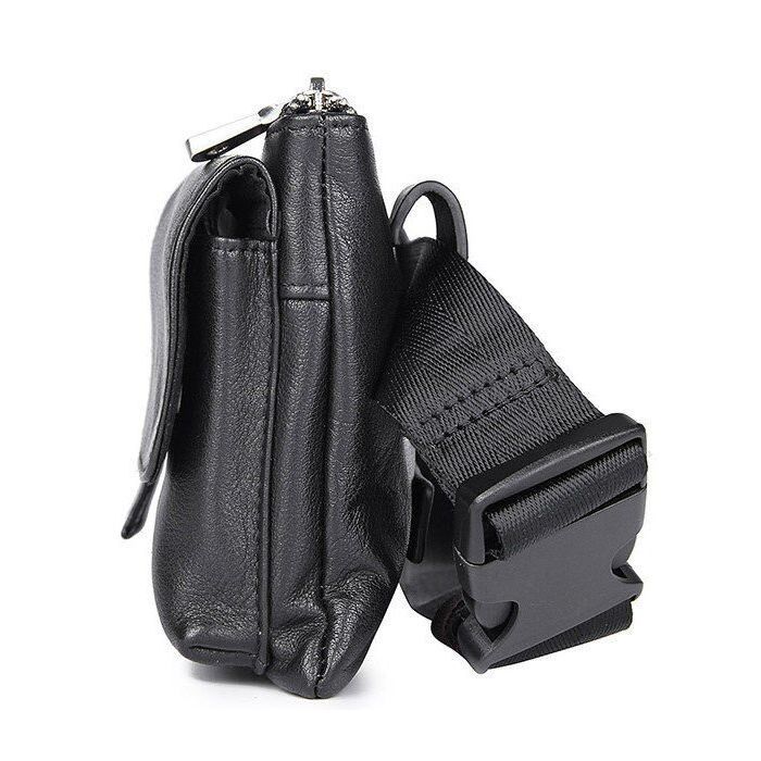 Сумка Vintage Поясная кожаная Черная (14953) изображение 7