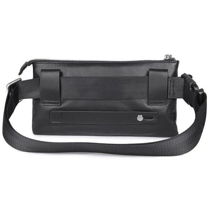 Сумка Vintage Поясная кожаная Черная (14953) изображение 8