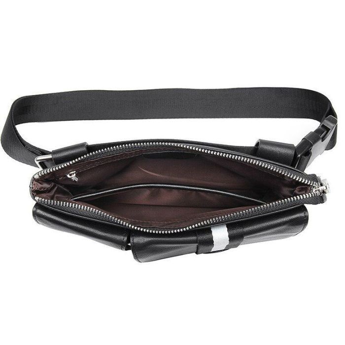 Сумка Vintage Поясная кожаная Черная (14953) изображение 9