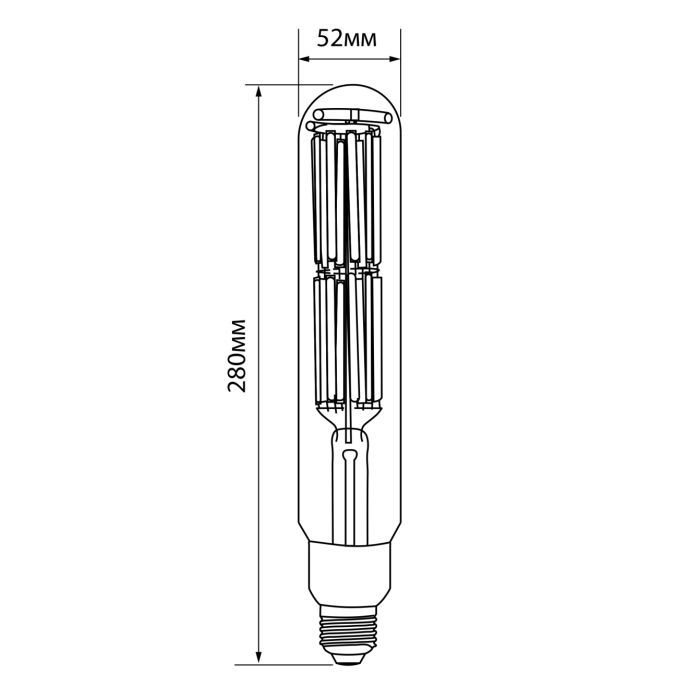 Лампочка Videx LED Filament T52F 50W E27 5000K (VL-T52F-50275) изображение 2
