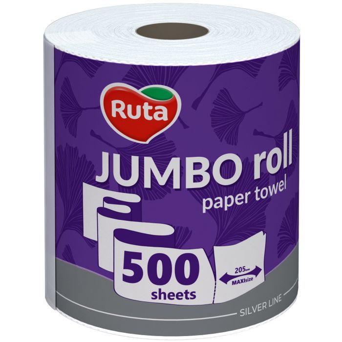 Бумажные полотенца Ruta Jumbo Roll 2 слоя 500 отрывов (4820202895503)