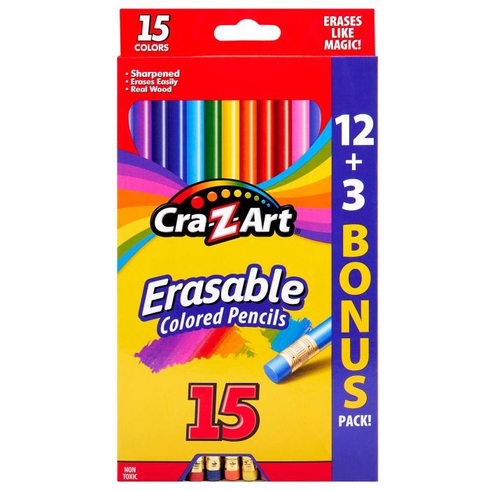 Карандаши цветные Cra-Z-Art з гумкою, 15 кольорів (10459CRA) изображение 2