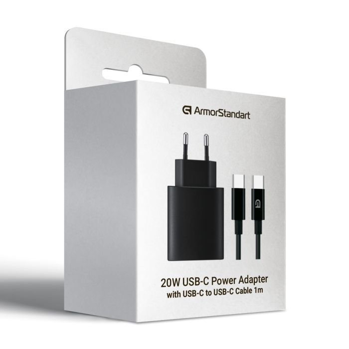Зарядное устройство Armorstandart ABMHJ83 20W USB-C Black + cable USB-C to USB-C (ARM77723) изображение 7