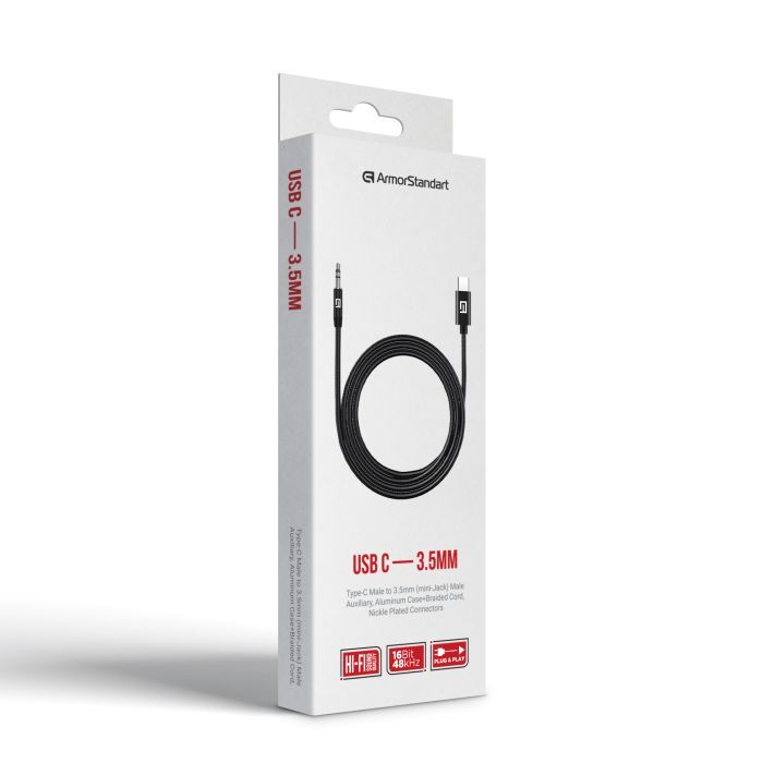 Кабель мультимедийный USB-C to 3.5mm M 1.0m black Armorstandart (ARM76888) изображение 3