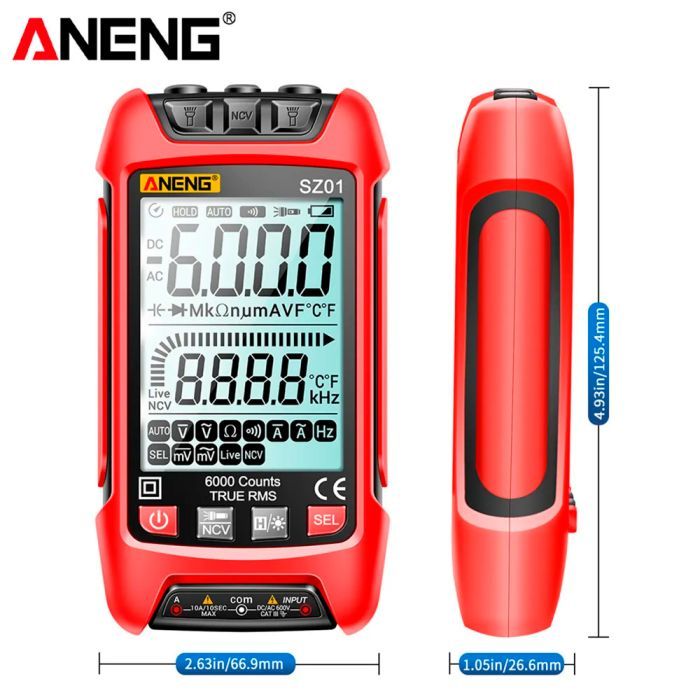 Цифровий мультиметр ANENG AN-SZ01, V, A, R, F (AN-SZ01) зображення 3