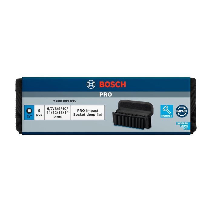 Набор головок Bosch Professional ударных торцевых Deep 9шт, 1/4" 50мм (2.608.003.035) изображение 4