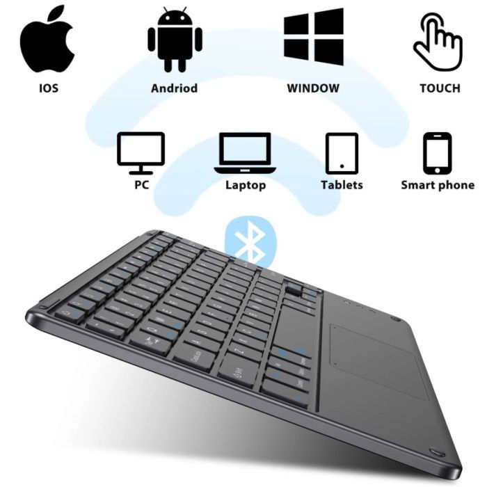 Клавиатура BeCover (265х185 мм) with TouchPad Bluetooth UA Black (713401) изображение 6
