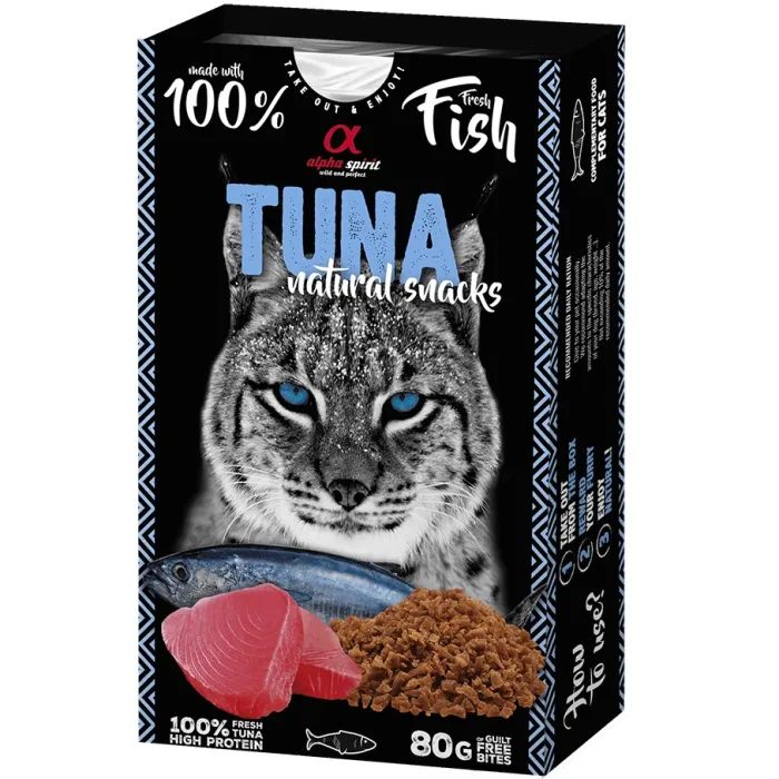 Лакомство для котов Alpha Spirit Cat Tuna Natural Snacks с тунцем 80 г (8436586311803)