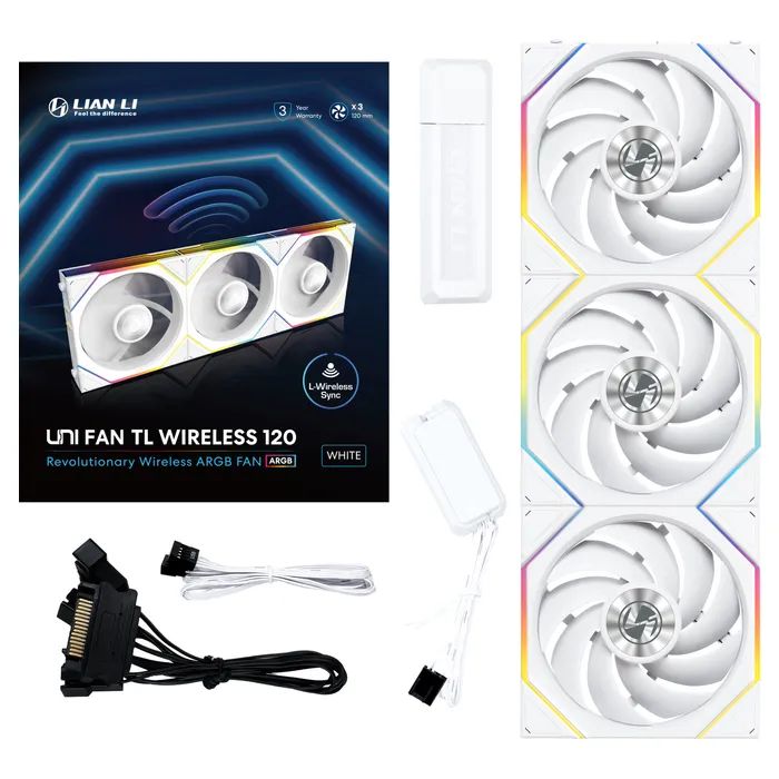 Кулер для корпуса Lian Li Uni Fan TL WIRELESS 120-3, White (G99.12TL1W3W.00) изображение 8
